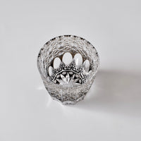 Edo Kiriko Whisky Glass Rock Glass "Large Chrysanthemum" Black by Junichi Nabetani, Master of traditional crafts
