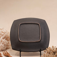 Kei Mitsumochi ミツ持啓 24cm Square Plate - Black Flower KM22