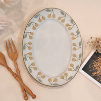 Kei Mitsumochi ミツ持啓 Oval Plate - Yellow Cherry KM03