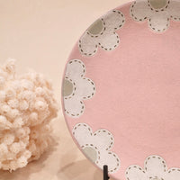 Kei Mitsumochi ミツ持啓 Round Plate - Pink Flower KM05