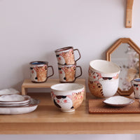 Hasami ware Friendly Cats Mug