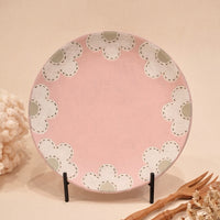 Kei Mitsumochi ミツ持啓 Round Plate - Pink Flower KM05