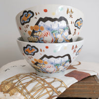 夕立窯 Fully Handmade Ramen Bowl - Mt. Fuji Blue