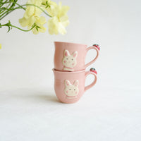 Fumiko Kondo 近藤布美子 - Pink Rabbit Mug FK24