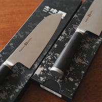 Shizu Hamono - Shikisai Miyako Damascus Santoku 165mm
