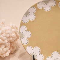 Kei Mitsumochi ミツ持啓 Round Plate - Yellow Flower KM04