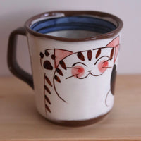 Hasami ware Friendly Cats Mug