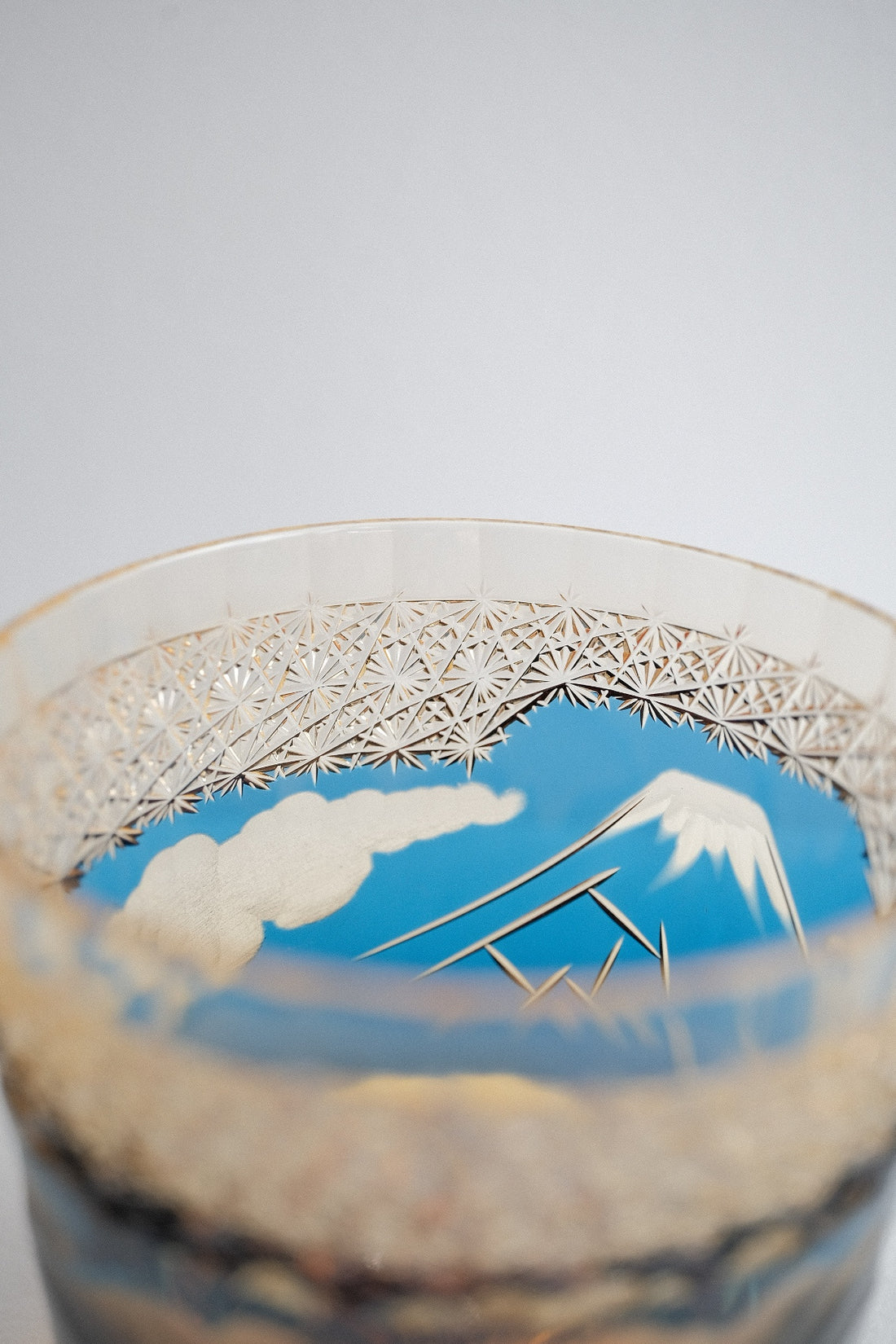 Harisho Yamada Glass - 山下白雨 Whiskey Crystal Glass- Blue