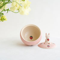 Fumiko Kondo 近藤布美子 - Pink Rabbit Container with Lid FK33