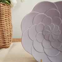 Mashiko Pottery Yoshizawa Purple Flower Plate