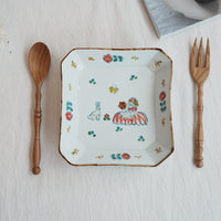 TATA Pottery Studio 田中大輝 & 田边桂- Porcelain Square Plate TP12