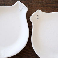Mashiko Pottery Yoshizawa White Polar Bear Plate