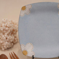 Kei Mitsumochi ミツ持啓 24cm Square Plate - Blue Flower KM20