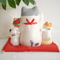 薬師窯 Maneki Neko Lucky Cat Ornament - Fulfillment of wishes