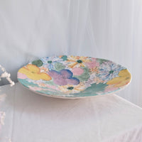 Seto Ware Flower Turquoise Pasta Plate