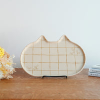 Chiho Yoshida 穗屋工房 Large Cat Shape Plate - CY31
