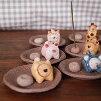 Japanese Clay Animals Incense Holder - Animal Collection
