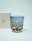Kagami Crystal - Whisky Glass, Edo Kiriko Kasaneirome "Ogiku (chrysanthemum in abundance)" by Junichi Nabetani