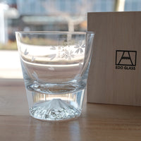 Edo Glass Mt. Fuji Glass Tumbler with Sakura Petal - Large 280ml