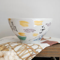 夕立窯 Fully Handmade Ramen Bowl - Mt. Fuji & Great Wave off Kanagawa