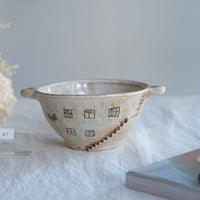 Akemi Suzuki 鈴木明美 - White Wall Double Handled Bowl AS09