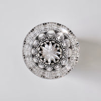 Edo Kiriko Whisky Glass Rock Glass "Large Chrysanthemum" Black by Junichi Nabetani, Master of traditional crafts