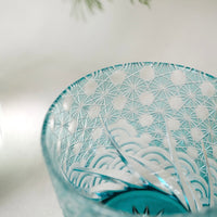 Harisho Yamada Glass - 漣-sazanami Whiskey Crystal Glass - Light Blue