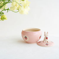 Fumiko Kondo 近藤布美子 - Pink Rabbit Container with Lid FK33