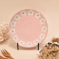 Kei Mitsumochi ミツ持啓 Flower Rim Pink Round Plate-Large  KM40