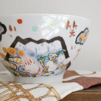 夕立窯 Fully Handmade Ramen Bowl - Mt. Fuji Blue