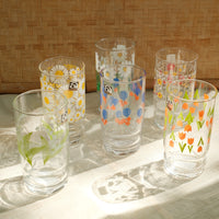Aderia Glass Retro Tumbler - Daisy