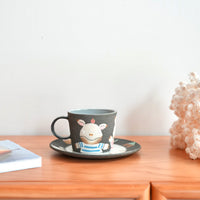 Akemi Nakamura 中村明美 Animal Mug with Saucer AN09