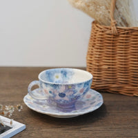 Seto Ware Flower Coffee Cup With Saucer