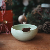 Fumiko Kondo 近藤布美子 - Green Bear Bowl with Handle FK07