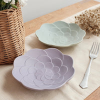 Mashiko Pottery Yoshizawa Purple Flower Plate