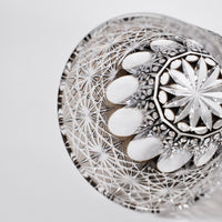 Edo Kiriko Whisky Glass Rock Glass "Large Chrysanthemum" Black by Junichi Nabetani, Master of traditional crafts