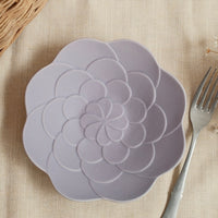 Mashiko Pottery Yoshizawa Purple Flower Plate