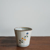 Kazuaki Shimura 志村和晃- Hand-Painted Floral Faceted Cup KAS06