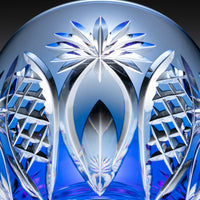 Kagami Crystal - Whiskey Glass, Edo Kiriko “Bamboo Fence & Star” - Blue