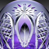 Kagami Crystal - Whiskey Glass, Edo Kiriko “Bamboo Fence & Star” - Purple