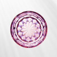 Kagami Crystal - Whiskey Glass, Edo Kiriko Kasaneirome “Hana Temari” By Hideaki Shinozaki, Master of traditional crafts