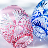Kagami Crystal - A pair of Whisky Glasses, Edo Kiriko “Rokkaku (deer antlers)”