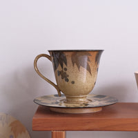 SiShuang Retro Grape Coffee Cup w Saucer Set