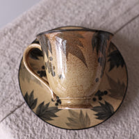 SiShuang Retro Grape Coffee Cup w Saucer Set