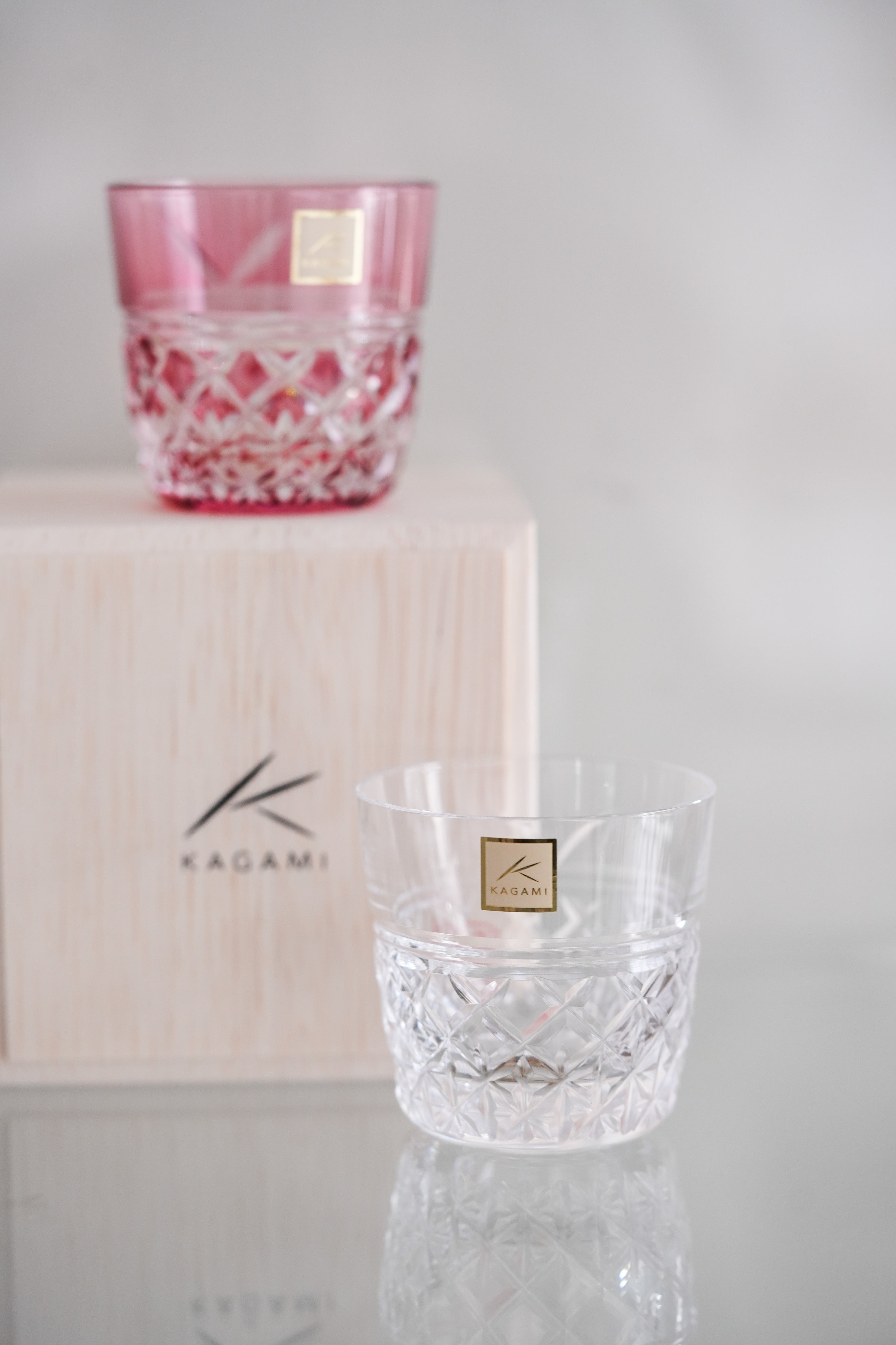 Kagami Crystal - A Pair of Sake Glasses, Edo Kiriko &quot;Yui&quot;