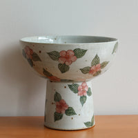 Cool Banana Hand Craft Pedestal Bowl -Camellia FQC48