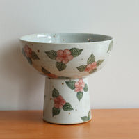 Cool Banana Hand Craft Pedestal Bowl -Camellia FQC48