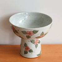 Cool Banana Hand Craft Pedestal Bowl -Camellia FQC48