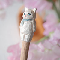 Ayataro Large Spoon - Cat with Blue Neckcloth - aya10