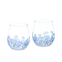Toyo-Sasaki Hanafumi Flower Glass Cup - Nemophila (Gift Set of 2)